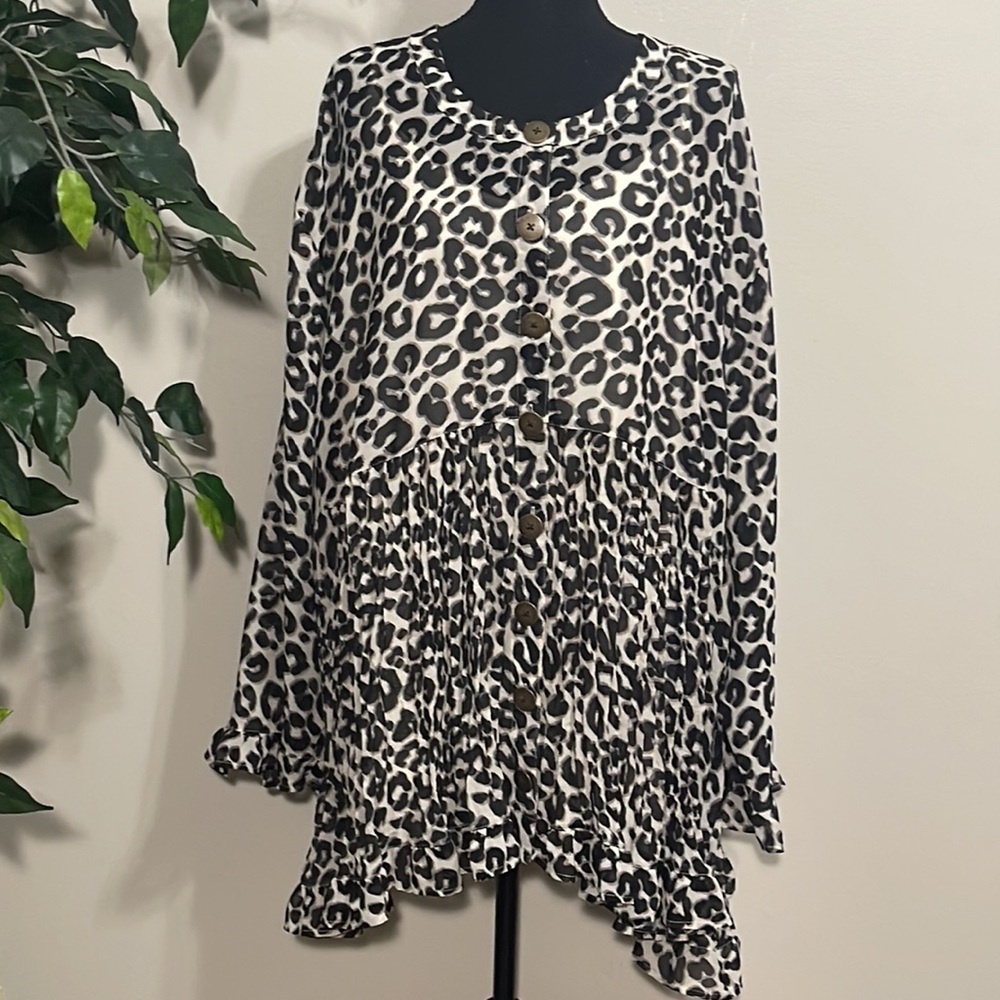 Leopard blouse with tank top